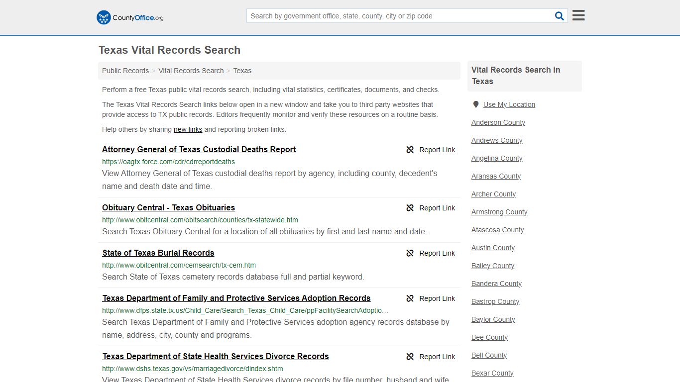 Vital Records Search - Texas (Birth, Death, Marriage & Divorce Records)